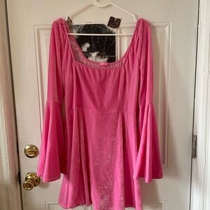 Dolls Kill Pink Bell Sleeve Dress